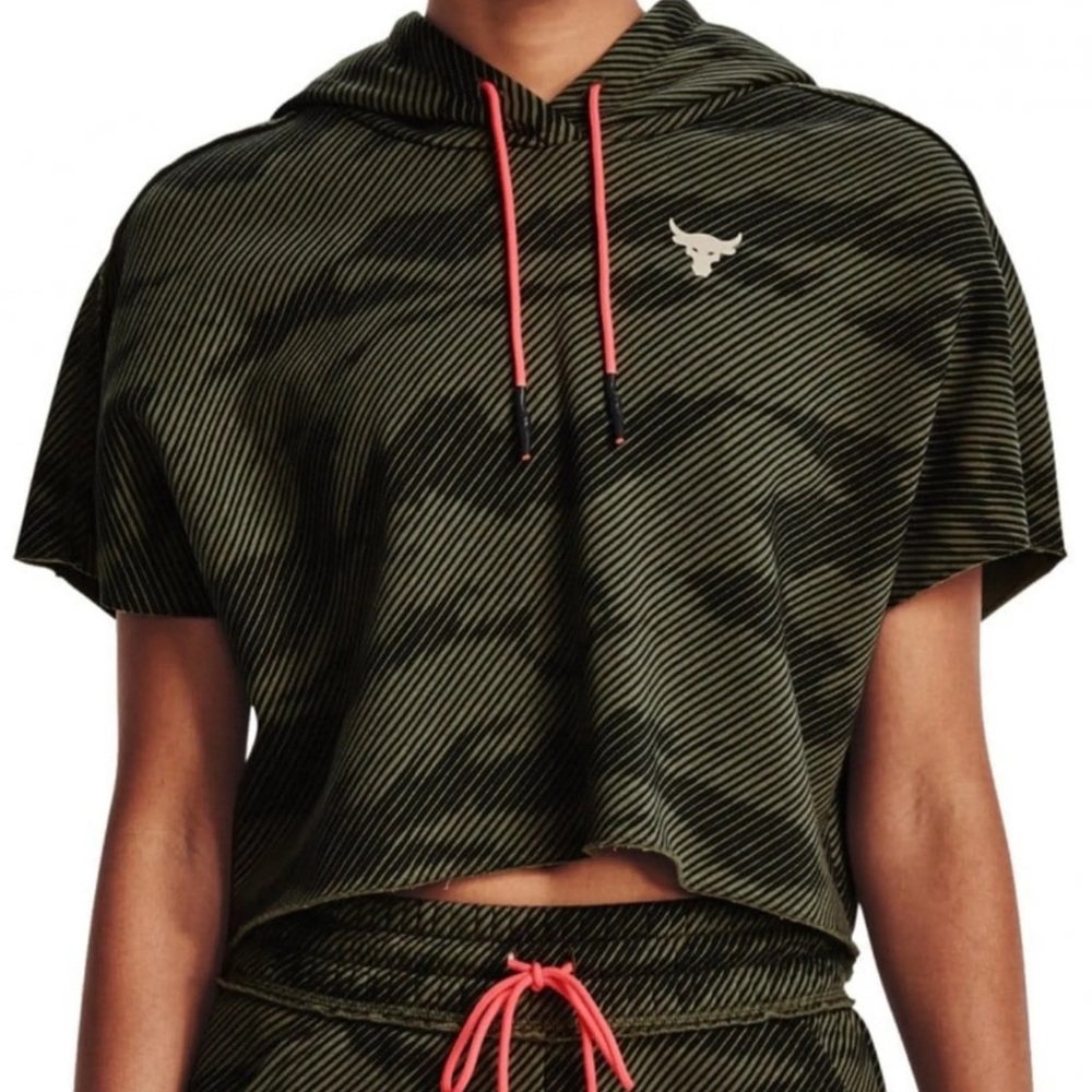 Under Armour Project Rock Cropped Fleece Hoodie Women's Large